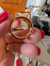 Hermès Olympe ring in a beige calfskin leather with rose gold plated hardware, size 6, box