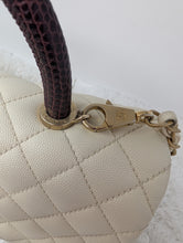CHANEL COCO CAVIAR TOP HANDLE, LIZARD NOT EMBOSSED, RARE