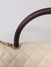 CHANEL COCO CAVIAR TOP HANDLE, LIZARD NOT EMBOSSED, RARE