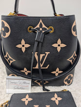 LOUIS VUITTON BLACK BICOLOR NEONOE MM WITH MATCHING POUCH