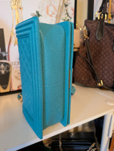 CHANEL CAVIAR TURQUOISE (BLUE/GREEN) OLD MEDIUM BOY BAG, MINT