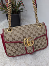 GUCCI SMALL MARMONT, RED TRIM