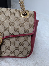 GUCCI SMALL MARMONT, RED TRIM