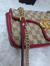 GUCCI SMALL MARMONT, RED TRIM