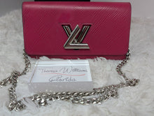 LOUIS VUITTON EPI HOT PINK TWIST WALLET, CHAIN ADDED