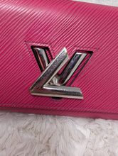 LOUIS VUITTON EPI HOT PINK TWIST WALLET, CHAIN ADDED