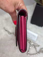 LOUIS VUITTON EPI HOT PINK TWIST WALLET, CHAIN ADDED