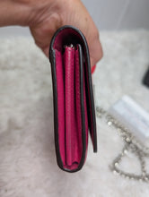 LOUIS VUITTON EPI HOT PINK TWIST WALLET, CHAIN ADDED