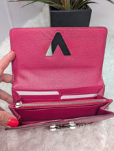 LOUIS VUITTON EPI HOT PINK TWIST WALLET, CHAIN ADDED