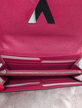 LOUIS VUITTON EPI HOT PINK TWIST WALLET, CHAIN ADDED