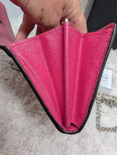 LOUIS VUITTON EPI HOT PINK TWIST WALLET, CHAIN ADDED