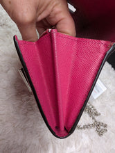 LOUIS VUITTON EPI HOT PINK TWIST WALLET, CHAIN ADDED