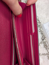 LOUIS VUITTON EPI HOT PINK TWIST WALLET, CHAIN ADDED