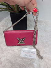 LOUIS VUITTON EPI HOT PINK TWIST WALLET, CHAIN ADDED