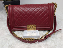 Chanel Burgundy Boy, old medium, gold hardware, MINT