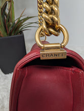 Chanel Burgundy Boy, old medium, gold hardware, MINT
