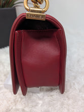 Chanel Burgundy Boy, old medium, gold hardware, MINT