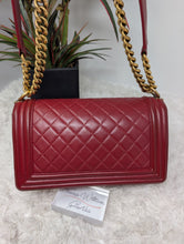 Chanel Burgundy Boy, old medium, gold hardware, MINT