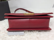 Chanel Burgundy Boy, old medium, gold hardware, MINT