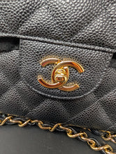 CHANEL BLACK CAVIAR JUMBO DOUBLE FLAP, MINT CONDITION