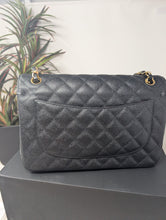 CHANEL BLACK CAVIAR JUMBO DOUBLE FLAP, MINT CONDITION