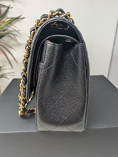 CHANEL BLACK CAVIAR JUMBO DOUBLE FLAP, MINT CONDITION
