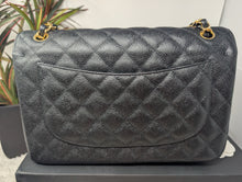 CHANEL BLACK CAVIAR JUMBO DOUBLE FLAP, MINT CONDITION