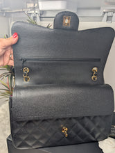 CHANEL BLACK CAVIAR JUMBO DOUBLE FLAP, MINT CONDITION