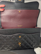CHANEL BLACK CAVIAR JUMBO DOUBLE FLAP, MINT CONDITION
