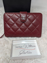 CHANEL BURGUNDY FRENCH COMPACT WALLET
