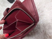 CHANEL BURGUNDY FRENCH COMPACT WALLET