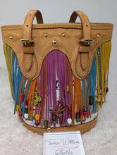 LOUIS VUITTON MURAKAMI WHITE MULTICOLOR FRINGE BUCKET PM