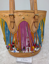LOUIS VUITTON MURAKAMI WHITE MULTICOLOR FRINGE BUCKET PM