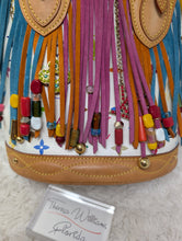 LOUIS VUITTON MURAKAMI WHITE MULTICOLOR FRINGE BUCKET PM