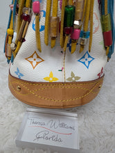 LOUIS VUITTON MURAKAMI WHITE MULTICOLOR FRINGE BUCKET PM