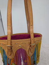 LOUIS VUITTON MURAKAMI WHITE MULTICOLOR FRINGE BUCKET PM