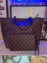 LOUIS VUITTON DE NEVERFULL MM AND POUCH, WITH RECEIPT