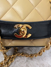 CHANEL DIANA, TWO TONE, BEIGE/BLACK, 24K HARDWARE, STUNNING