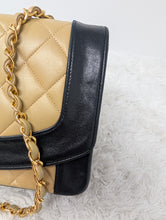 CHANEL DIANA, TWO TONE, BEIGE/BLACK, 24K HARDWARE, STUNNING