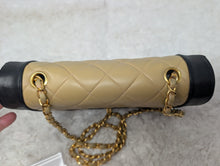 CHANEL DIANA, TWO TONE, BEIGE/BLACK, 24K HARDWARE, STUNNING