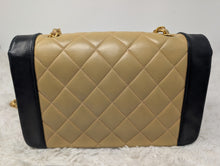 CHANEL DIANA, TWO TONE, BEIGE/BLACK, 24K HARDWARE, STUNNING