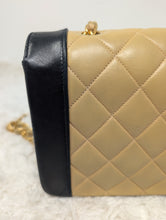 CHANEL DIANA, TWO TONE, BEIGE/BLACK, 24K HARDWARE, STUNNING