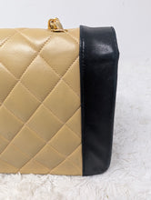 CHANEL DIANA, TWO TONE, BEIGE/BLACK, 24K HARDWARE, STUNNING