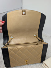 CHANEL DIANA, TWO TONE, BEIGE/BLACK, 24K HARDWARE, STUNNING
