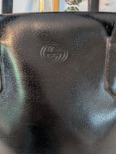 GUCCI BLACK LEATHER SHOULDER TOTE