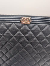 CHANEL BLACK CAVIAR BOY O CASE, PRISTINE