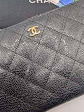 CHANEL BLACK CAVIAR ZIP AROUND ORGANIZER WALLET