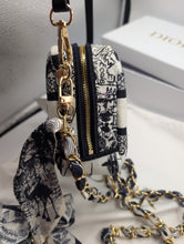AUTHENTIC DIOR GWP, BLACK TOILE TOILETRY POUCH WITH 2 NON BRAND STRAPS & BOW CLIP ON CHARM, AUTHENTICITY CARD & BOX