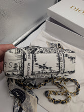 AUTHENTIC DIOR GWP, BLACK TOILE TOILETRY POUCH WITH 2 NON BRAND STRAPS & BOW CLIP ON CHARM, AUTHENTICITY CARD & BOX