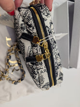 AUTHENTIC DIOR GWP, BLACK TOILE TOILETRY POUCH WITH 2 NON BRAND STRAPS & BOW CLIP ON CHARM, AUTHENTICITY CARD & BOX